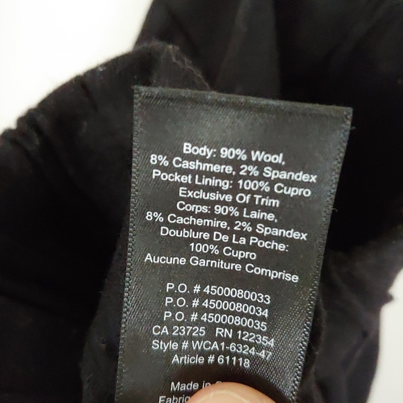 Babaton Cohen Wool Cashmere Pants Cropped Black Size 6 - Picture 13 of 15